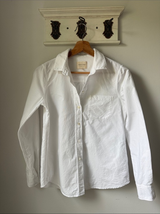 Sezane Tops - Sézane Classic White Button-Up Shirt Staple Cotton size 34